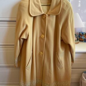 Elegant Vintage Yellow Women's Coat